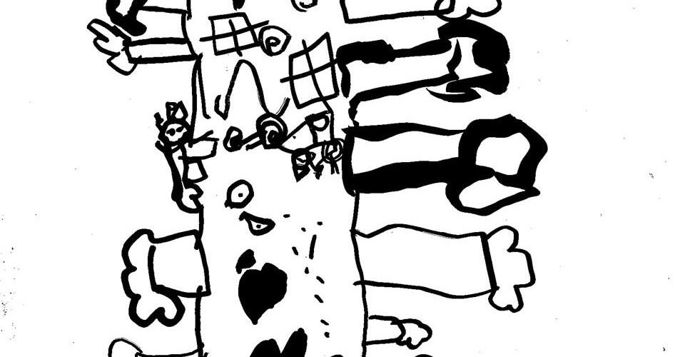 En svartvit illustration
