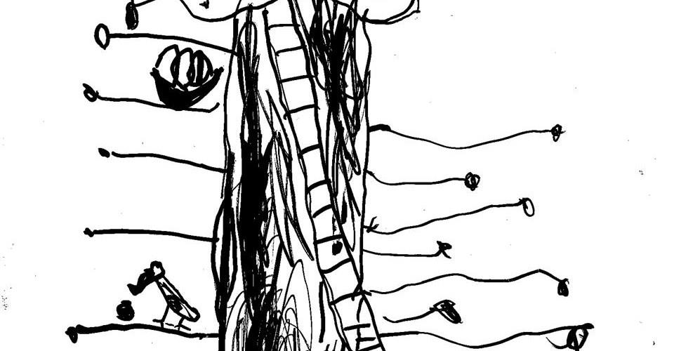 En svartvit illustration